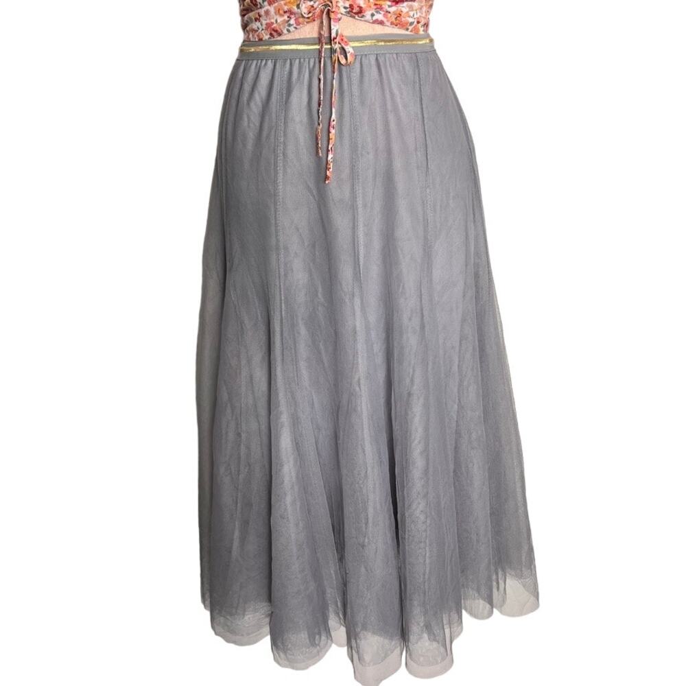 Skirt Womens Tulle Pleated High Waist Holiday Fishtail Patchwork Skirt Lined - Picture 2 of 10
